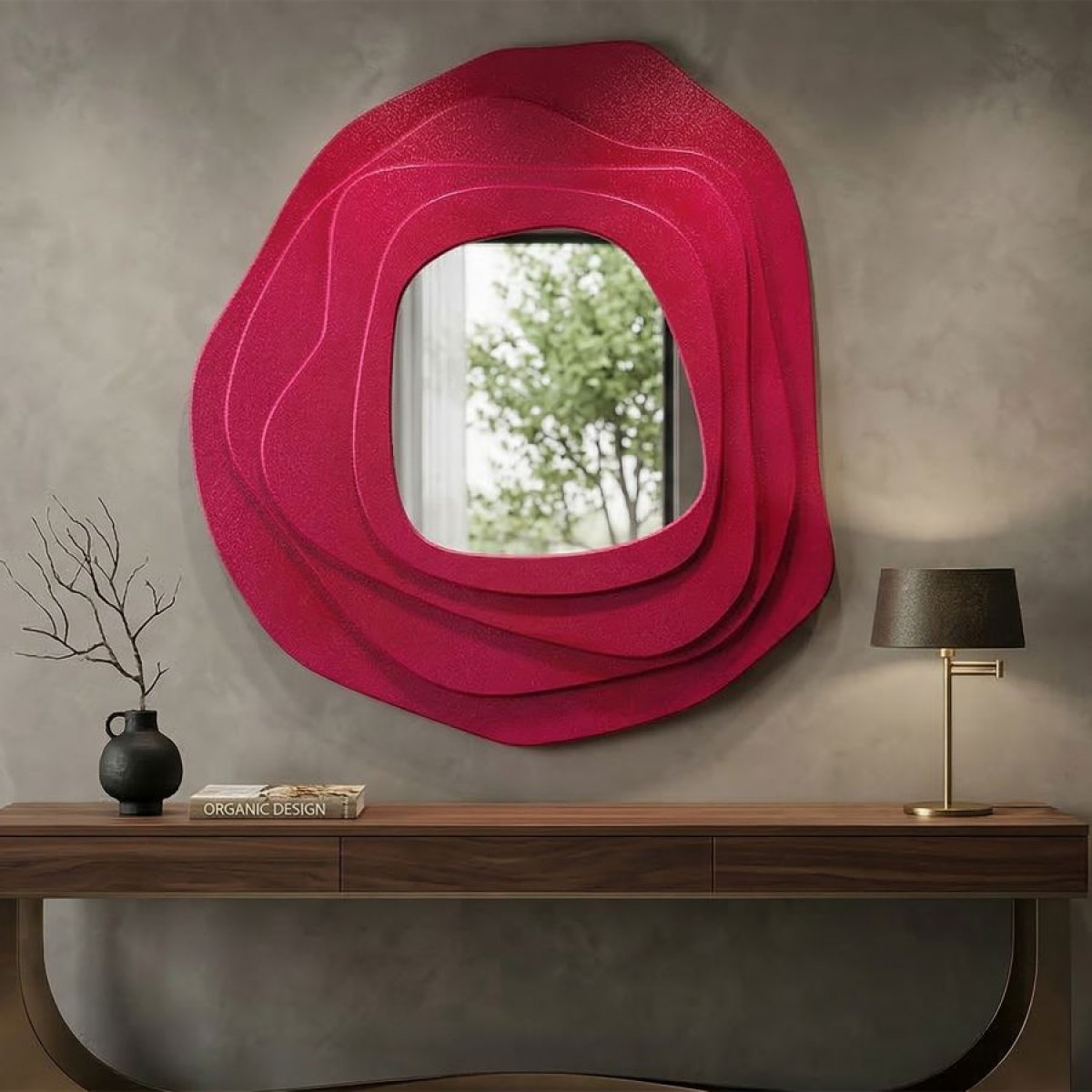 Miroir mural asymétrique 90x97 cm Greta Rose