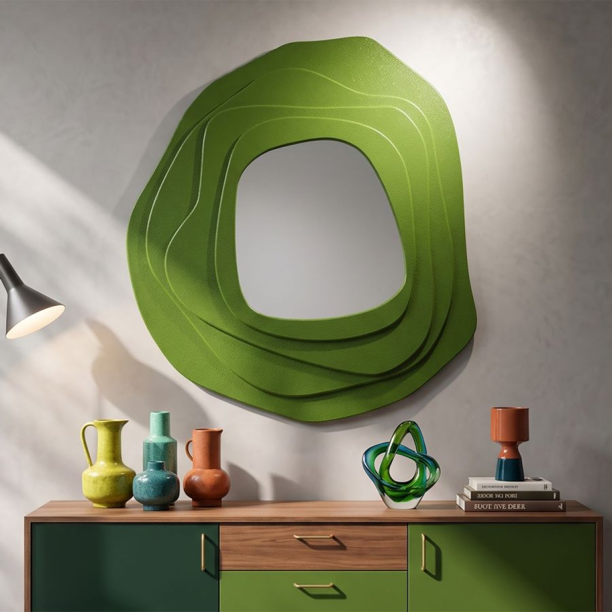 Miroir mural asymétrique 90x97 cm Greta Vert