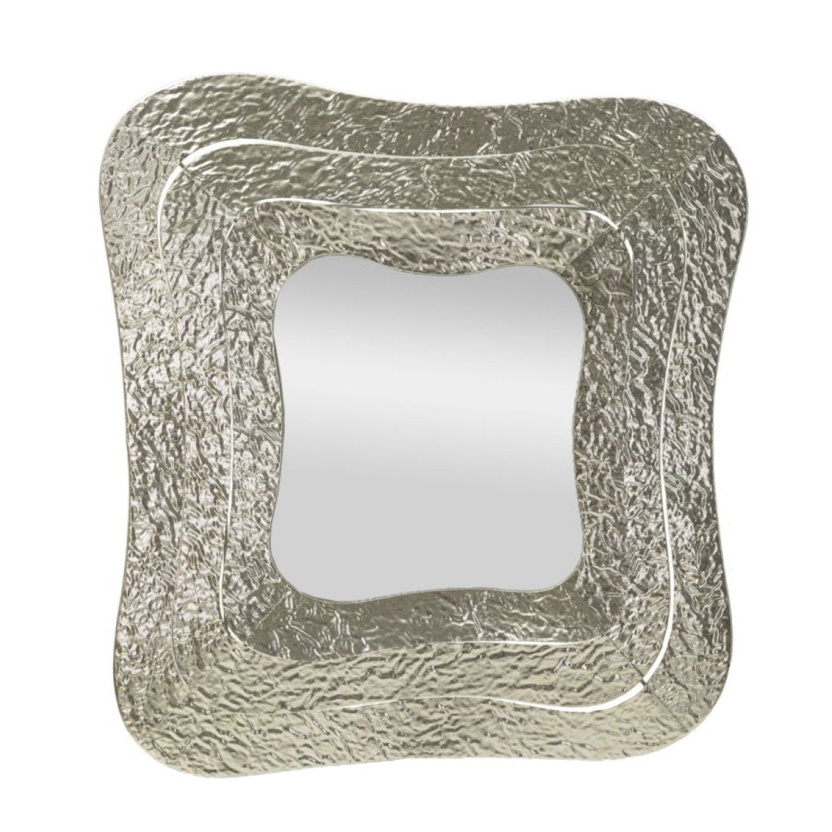 Miroir mural carré asymétrique 74x79 cm Soleria Argenté - vue 2