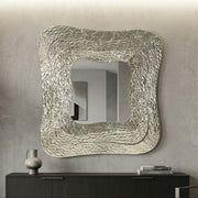 Miroir mural carré asymétrique 74x79 cm Soleria Argenté