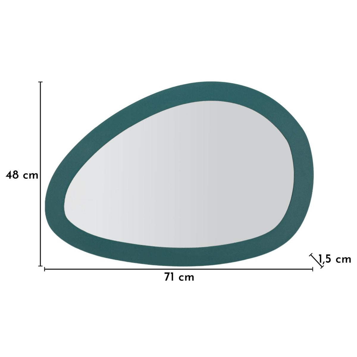 Miroir mural forme asymétrique 71x48 cm Dolly Bleu - vue 5