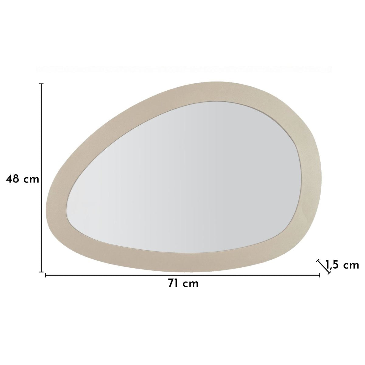 Miroir mural forme asymétrique 71x48 cm Dolly Gris - vue 5