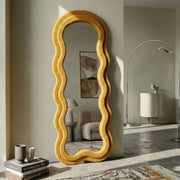 Miroir mural ondulé 60x160 cm Clover Velours Jaune