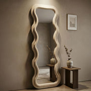 Miroir mural ondulé 60x160 cm Jerry Velours Crème