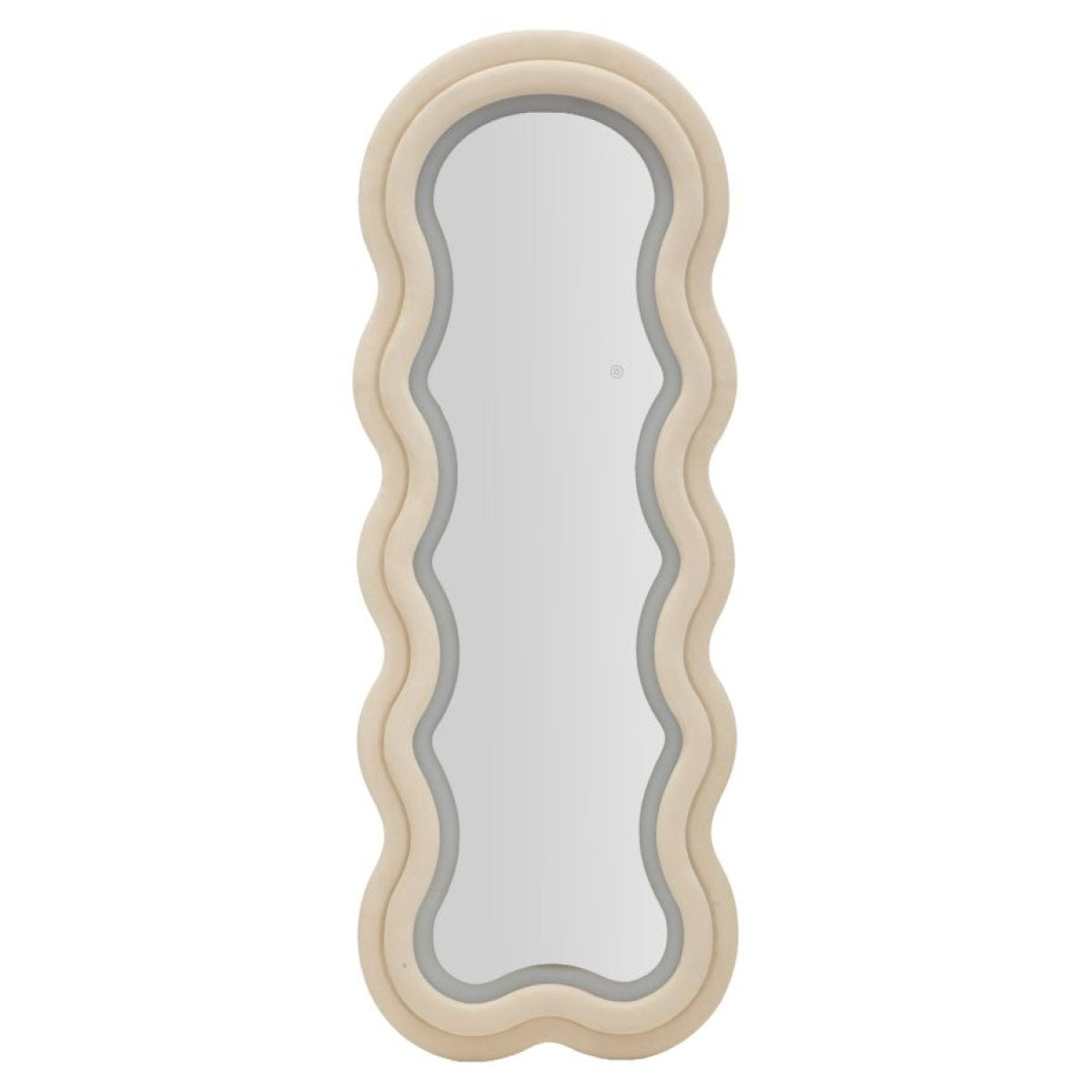 Miroir mural ondulé 60x160 cm LED inclus Clover Velours Crème - vue 2