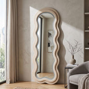 Miroir mural ondulé 60x160 cm LED inclus Clover Velours Crème