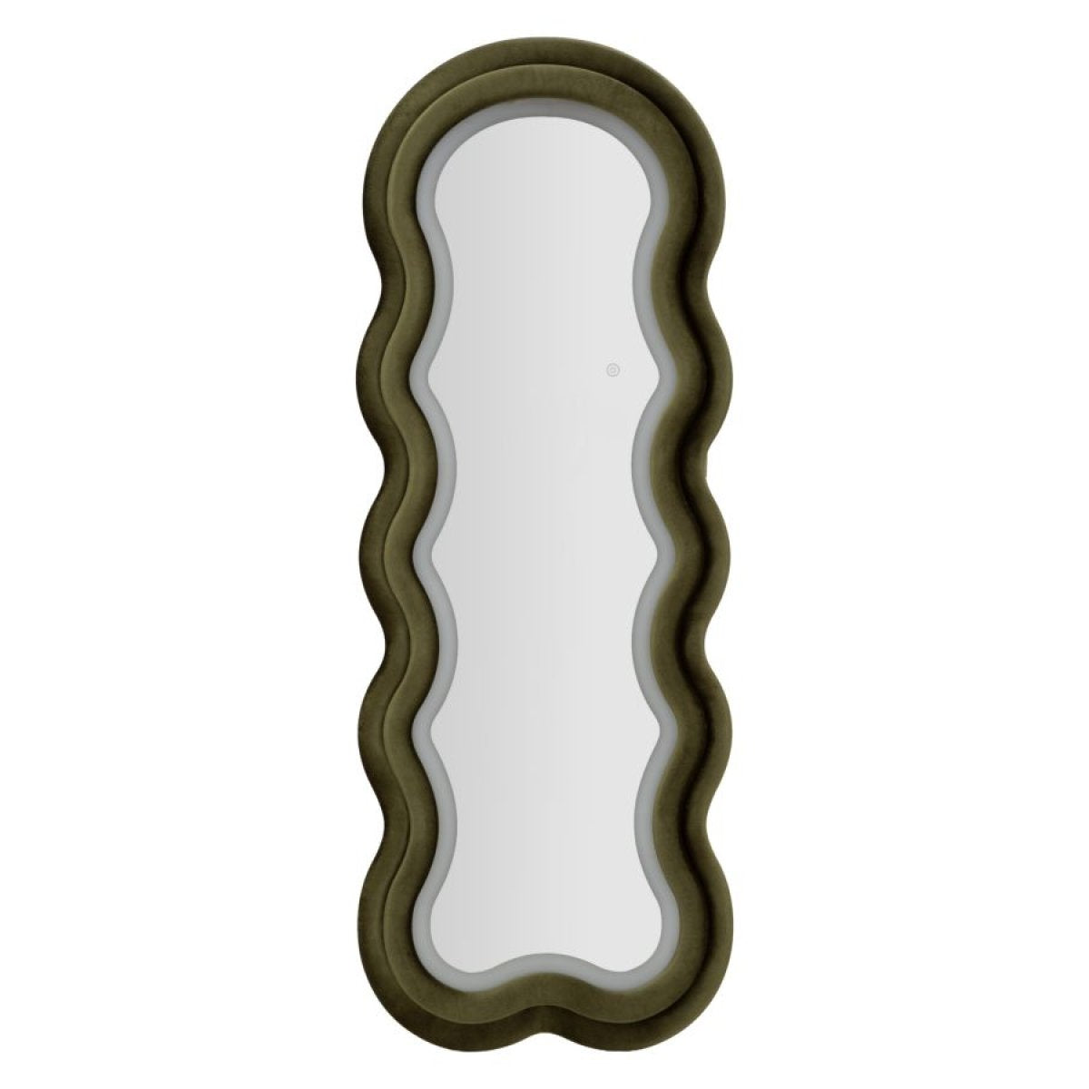 Miroir mural ondulé 60x160 cm LED inclus Clover Velours Vert - vue 2