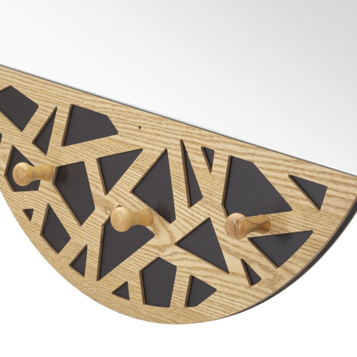Miroir mural oval porte-manteau 56x90 cm Lazio Bois et Noir - vue 3