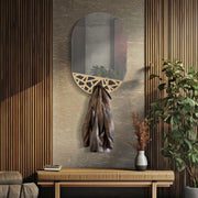 Miroir mural oval porte-manteau 56x90 cm Lazio Bois et Noir