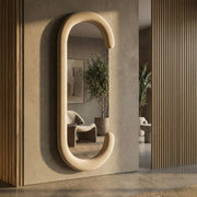 Miroir mural oval 60x160 cm Pamela Velours Crème