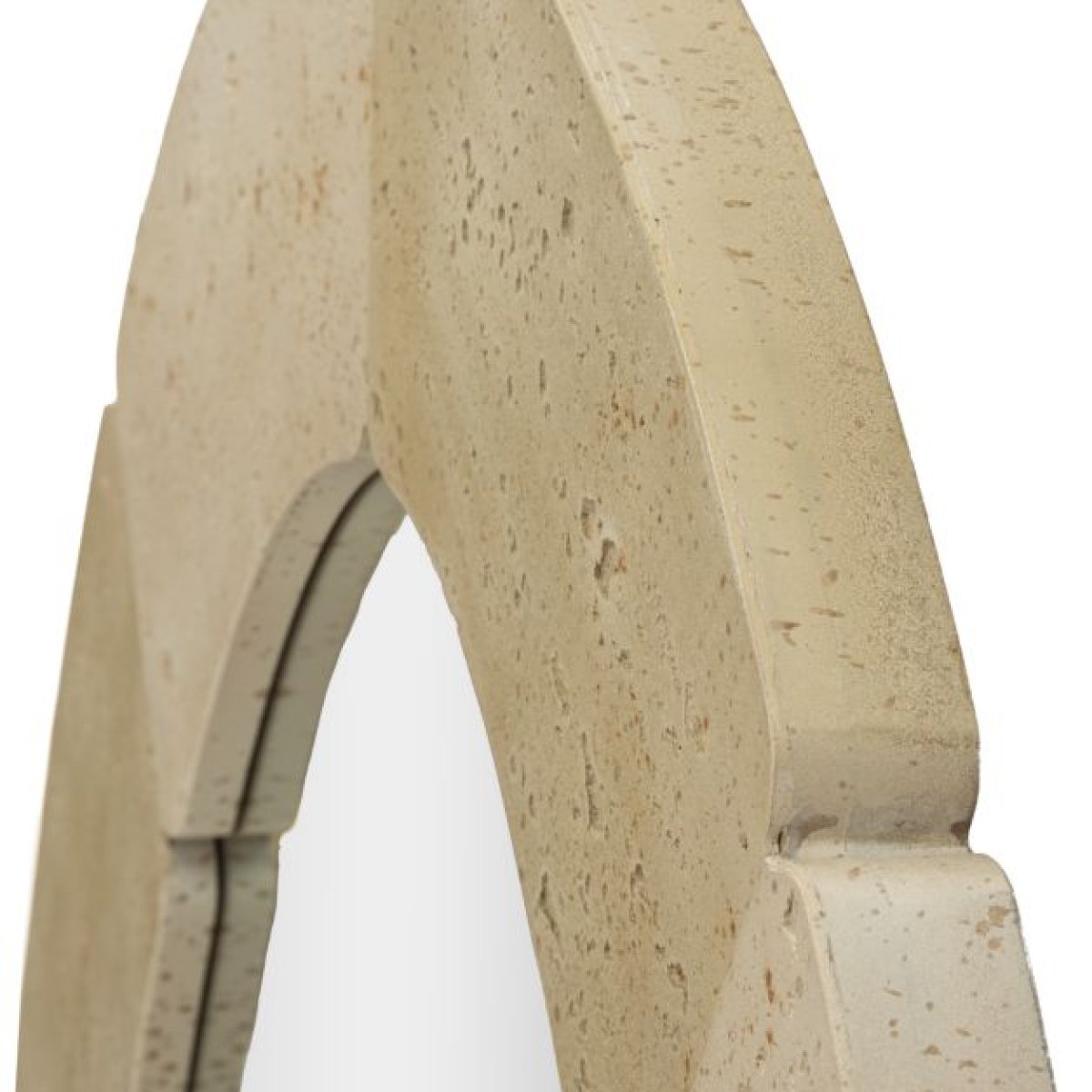 Miroir mural oval 70x120 cm effet travertin Kaël Beige - vue 4