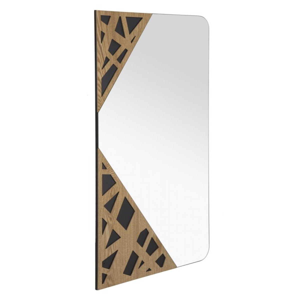 Miroir mural rectangulaire 50x90 cm Lazio Bois et Noir - vue 3