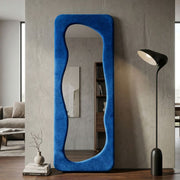 Miroir mural rectangulaire 60x160 cm Mandy Velours Bleu
