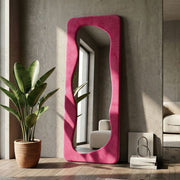Miroir mural rectangulaire 60x160 cm Mandy Velours Rose