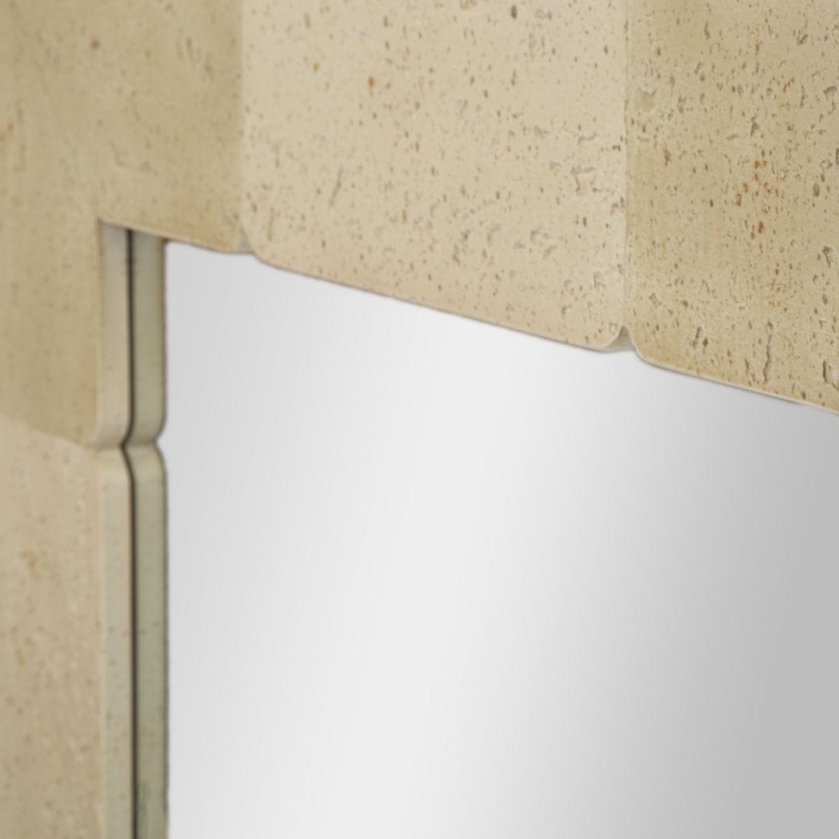 Miroir mural rectangulaire 70x160 cm effet travertin Kaël Beige - vue 4