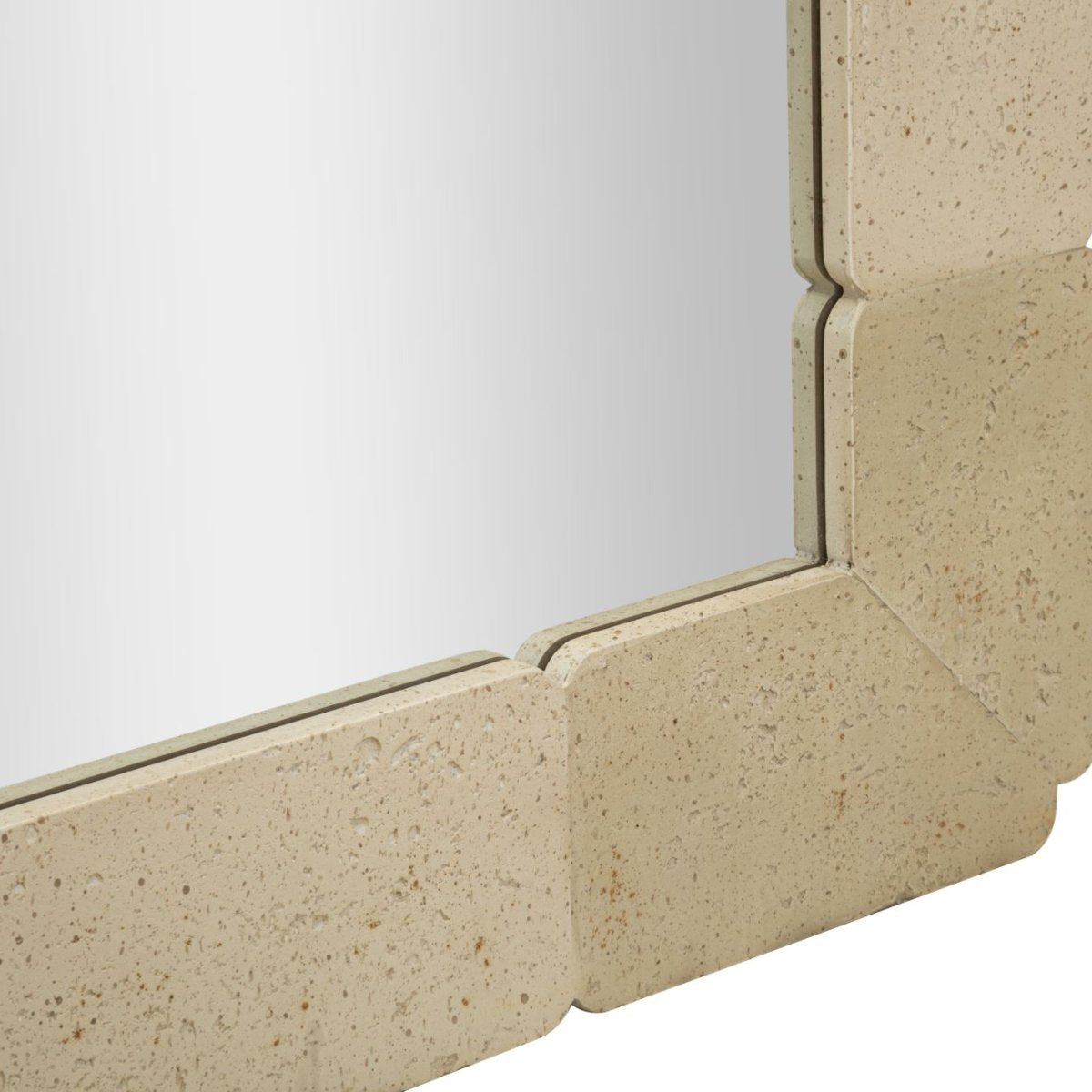 Miroir mural rectangulaire 70x160 cm effet travertin Kaël Beige - vue 7