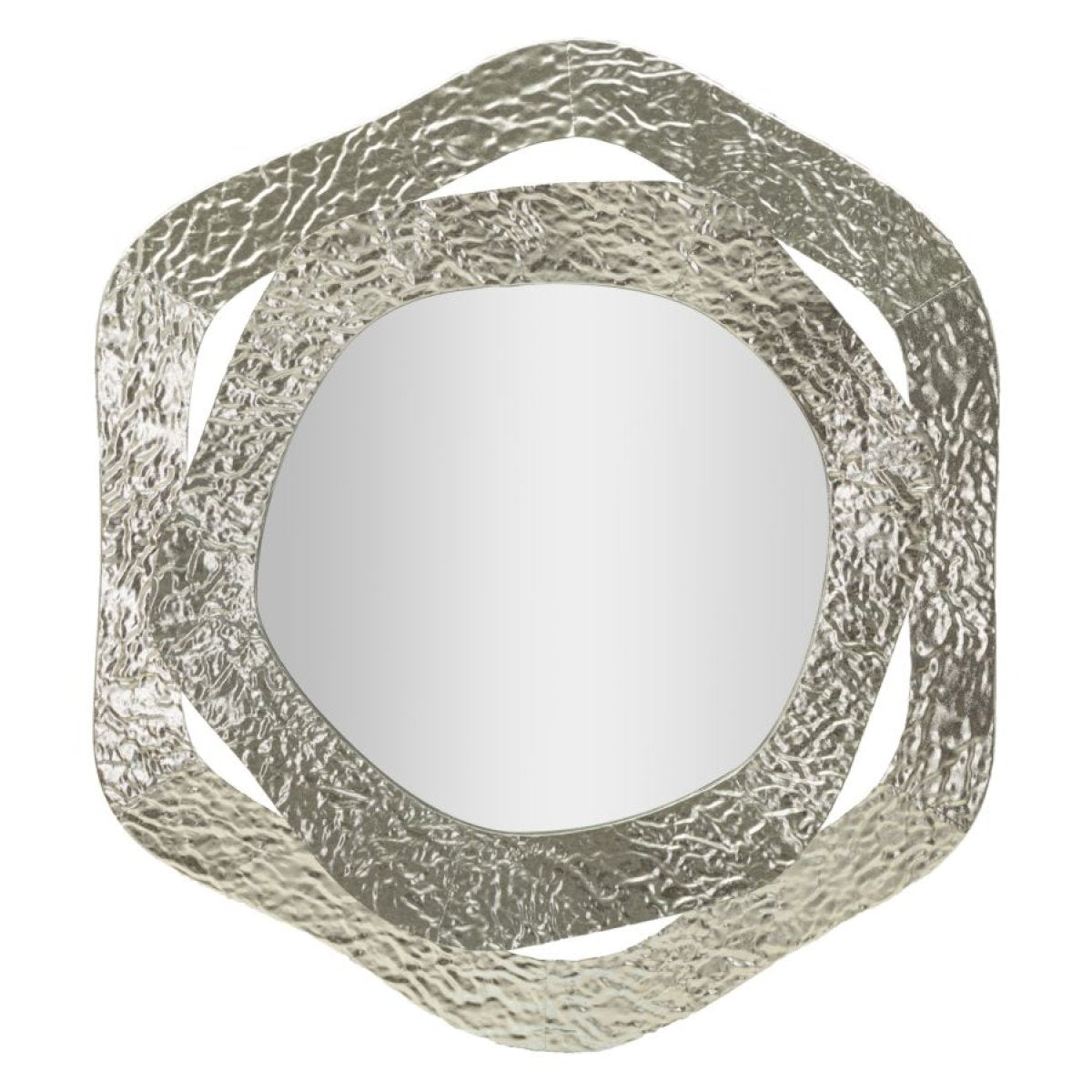 Miroir mural rond asymétrique 66x75 cm Soleria Argenté - vue 2