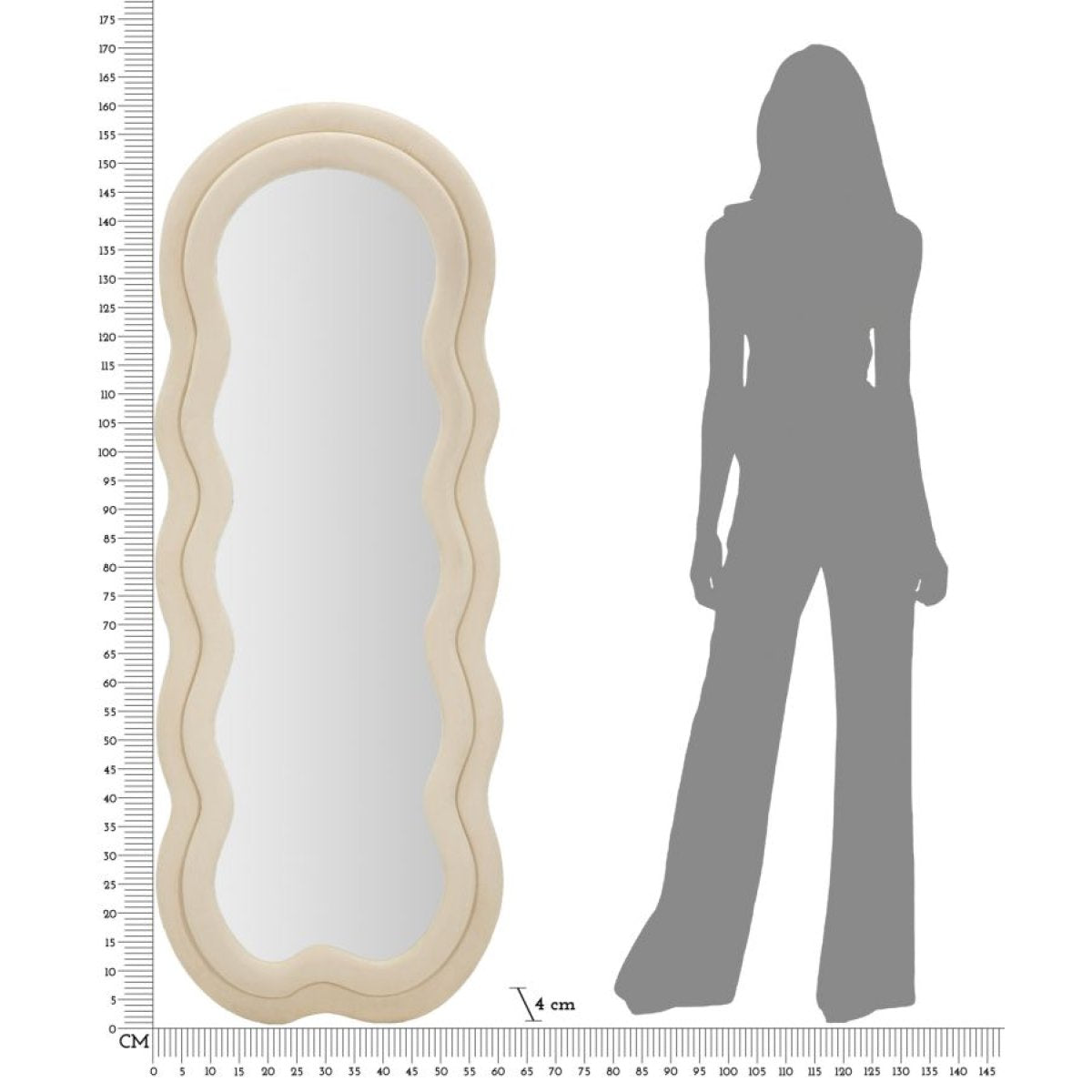 Miroir mural vague 60x160 cm Sam Velours Beige - vue 6