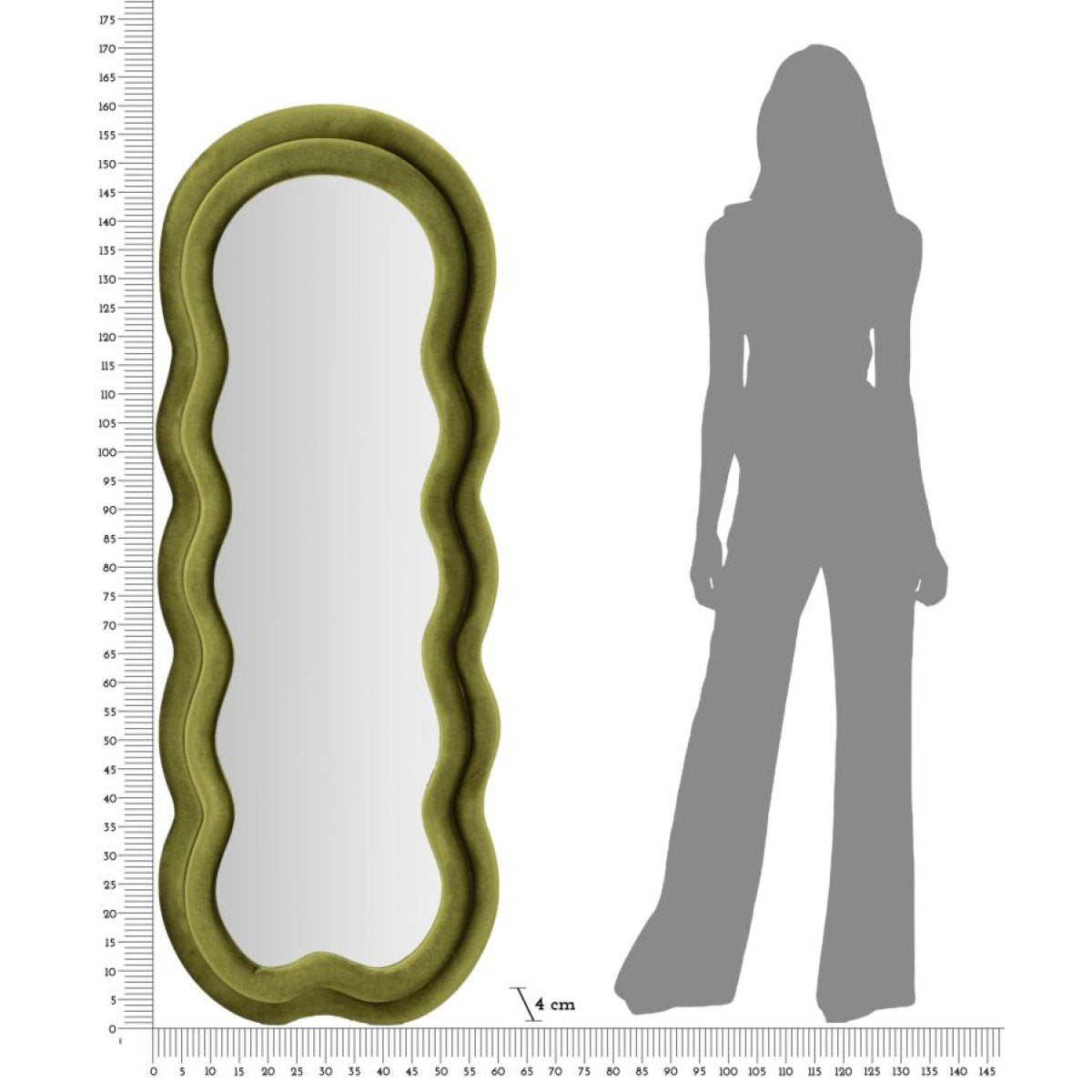 Miroir mural vague 60x160 cm Sam Velours Vert - vue 6