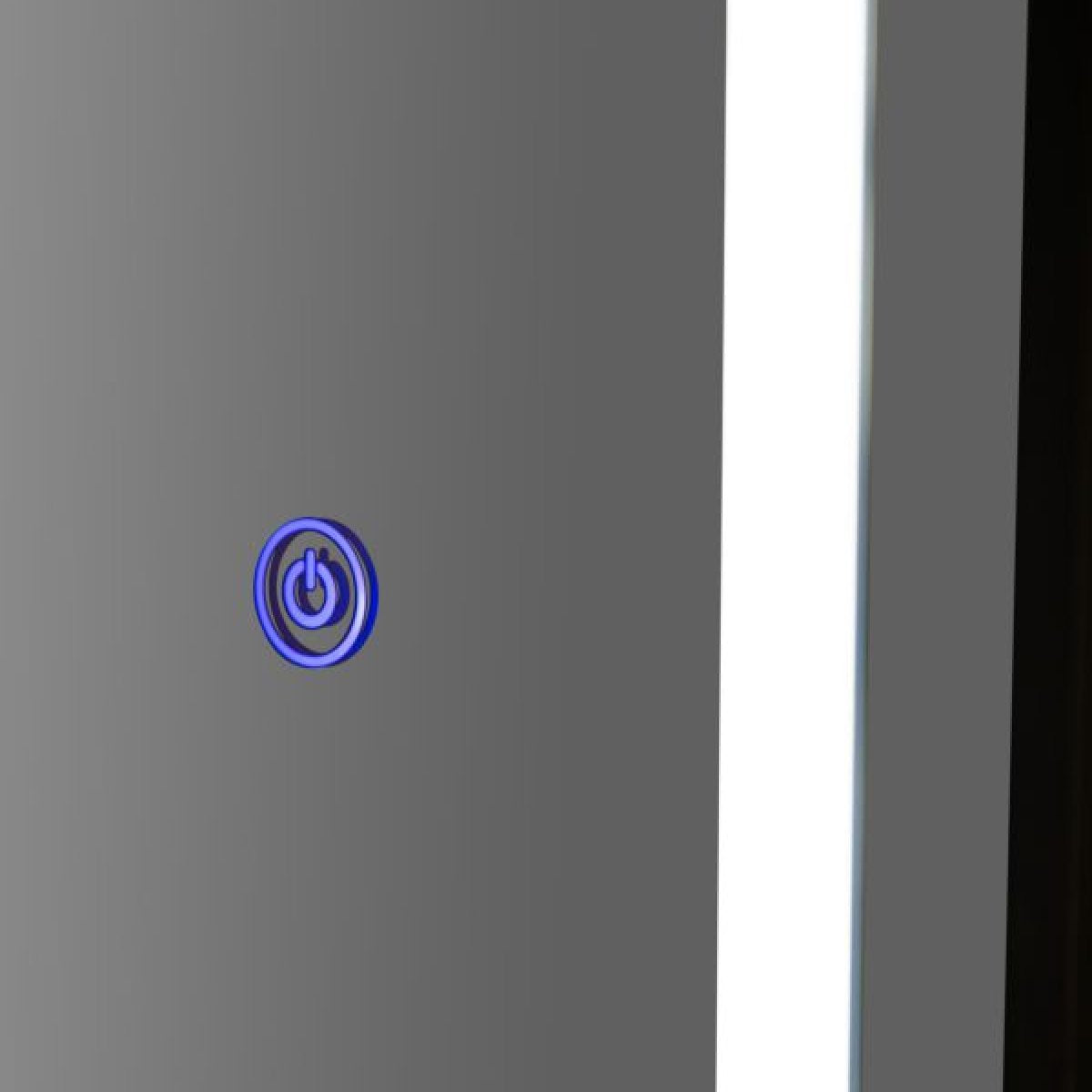 Miroir sur pied ou mural arqué 70x170 cm LED inclus Lumina Noir - vue 6