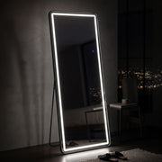 Miroir sur pied ou mural rectangulaire 70x170 cm LED Neva Noir