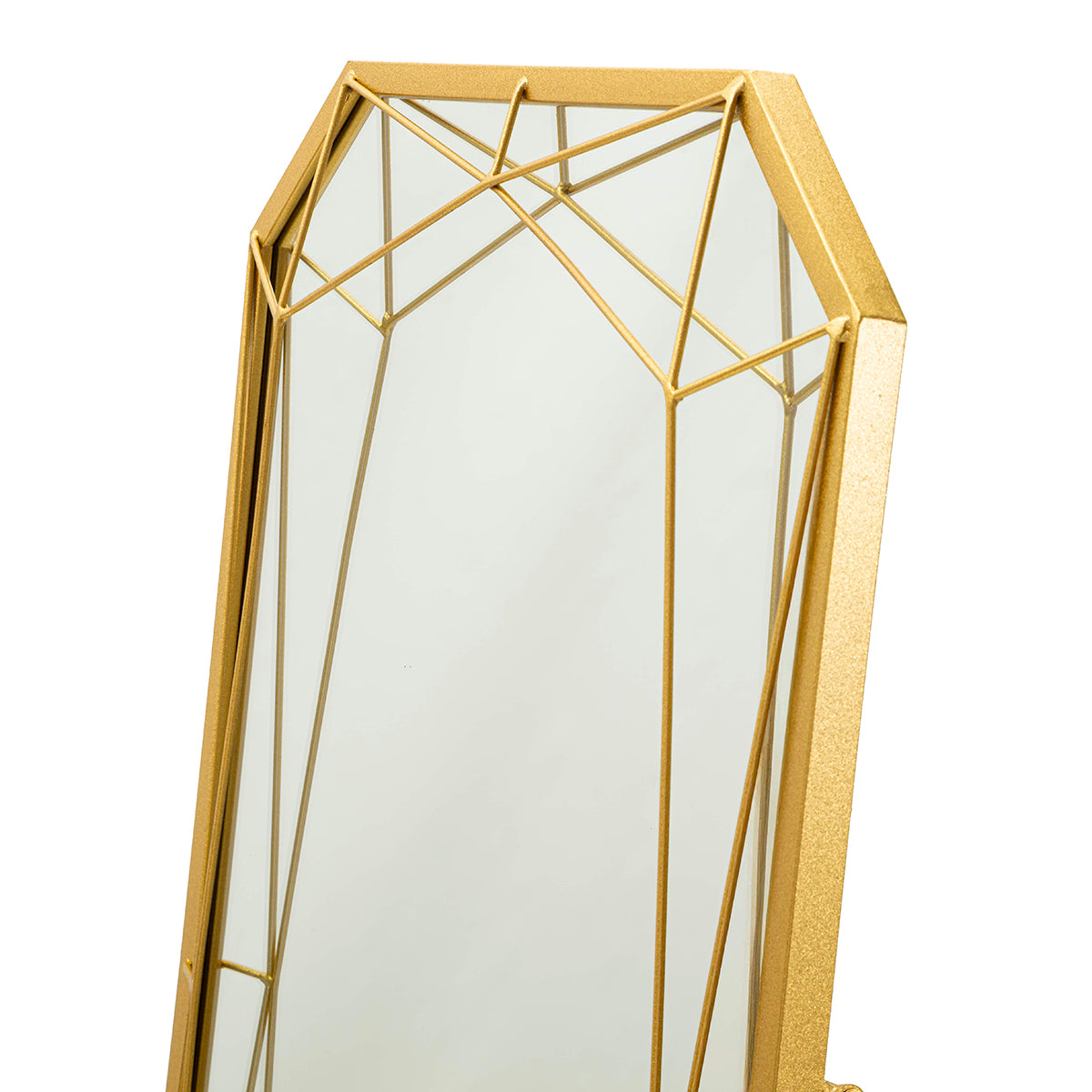 Miroir sur pied ou mural trapèze 57x153 cm Kaelis Doré - vue 5