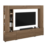 Meuble TV 5 portes 12 niches 260 cm Nala Bois
