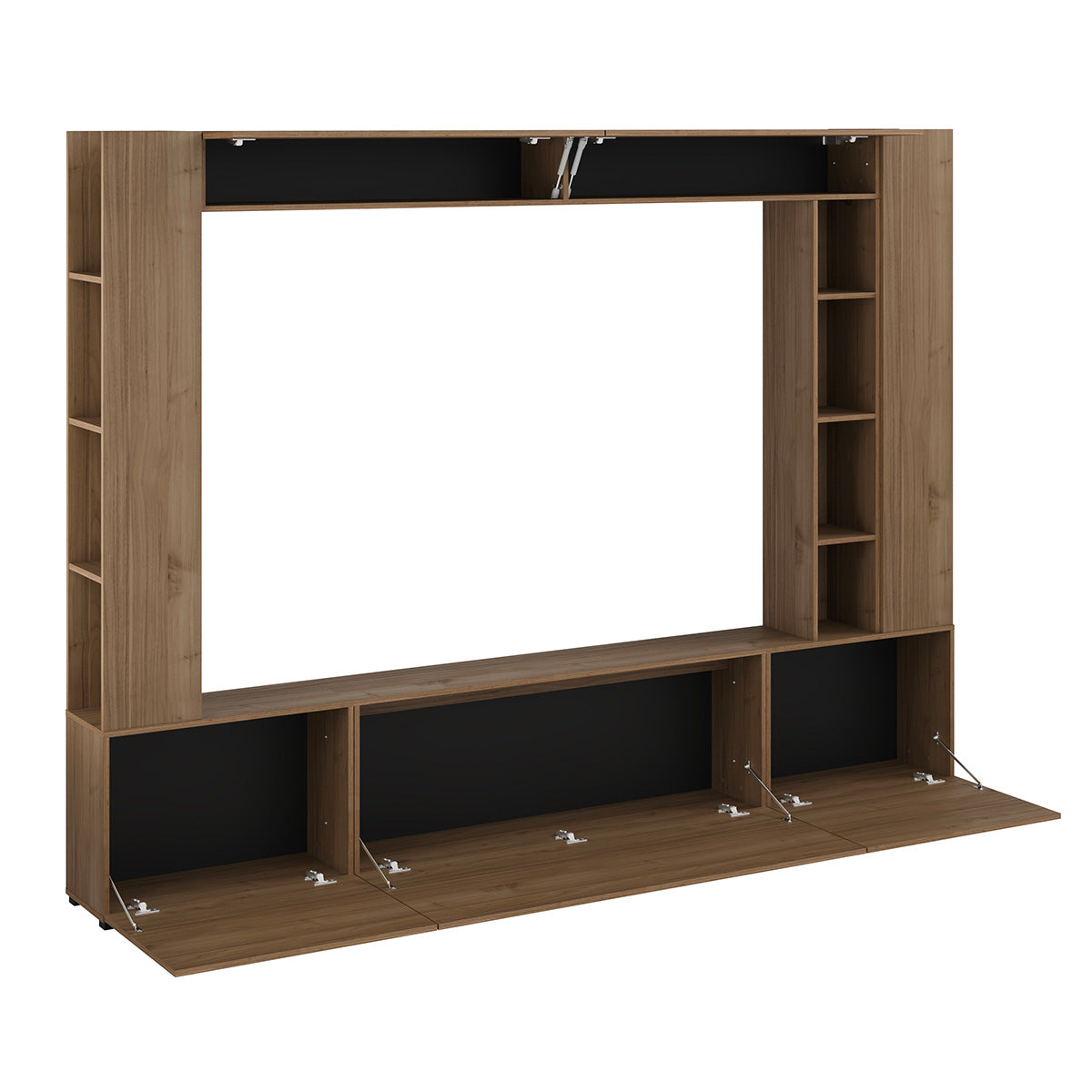 Meuble TV 5 portes 12 niches 260 cm Nala Bois - vue 5