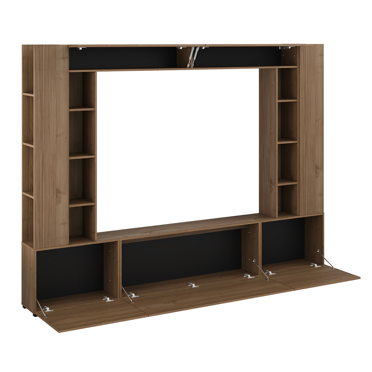 Meuble TV 5 portes 16 niches 260 cm Nala Bois - vue 5