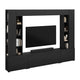 Meuble TV 5 portes 16 niches 260 cm Nala Bois noir