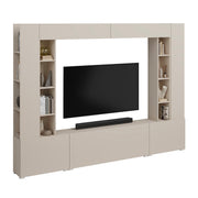 Meuble TV 5 portes 16 niches 260 cm Nala Cachemire