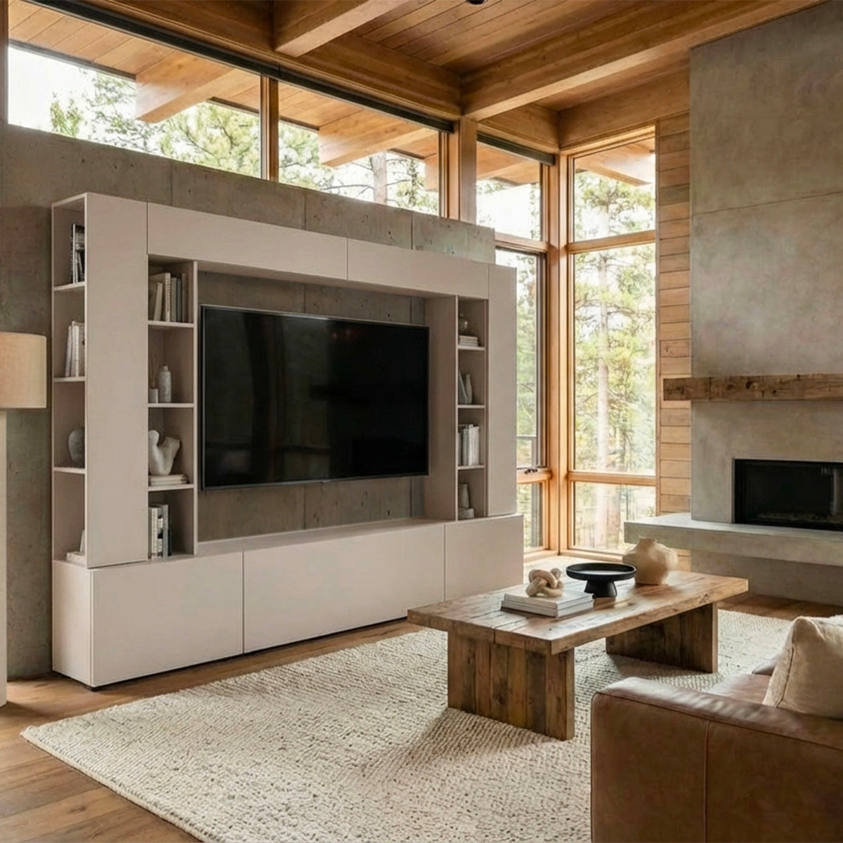 Meuble TV 5 portes 16 niches 260 cm Nala Cachemire - vue 6