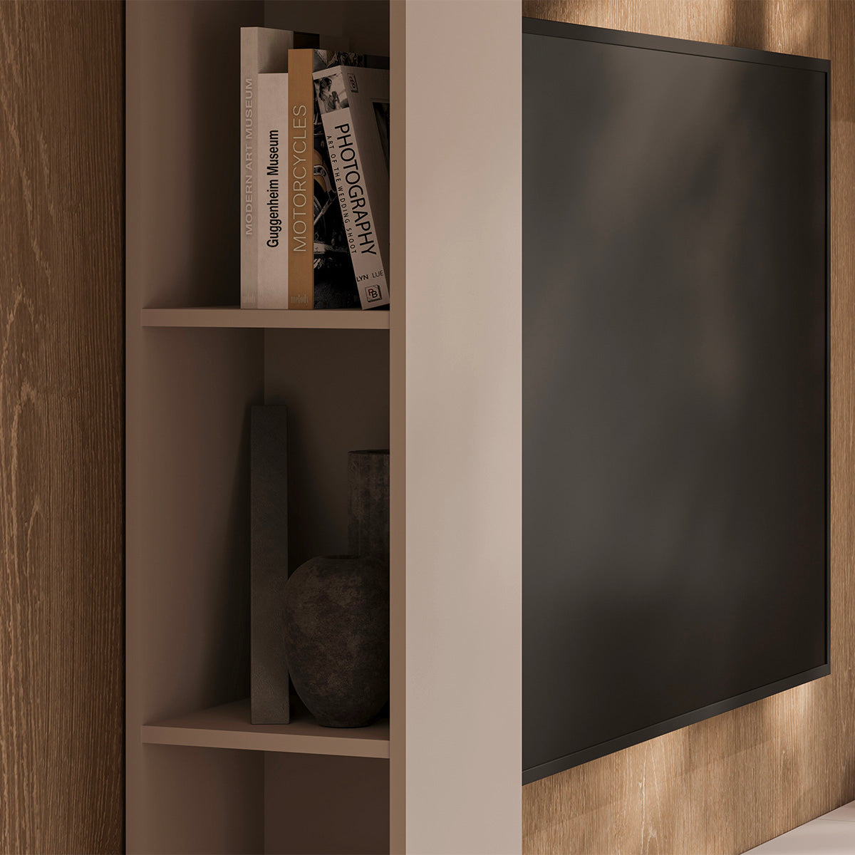 Meuble TV 5 portes 8 niches 260 cm Nala Cachemire - vue 7