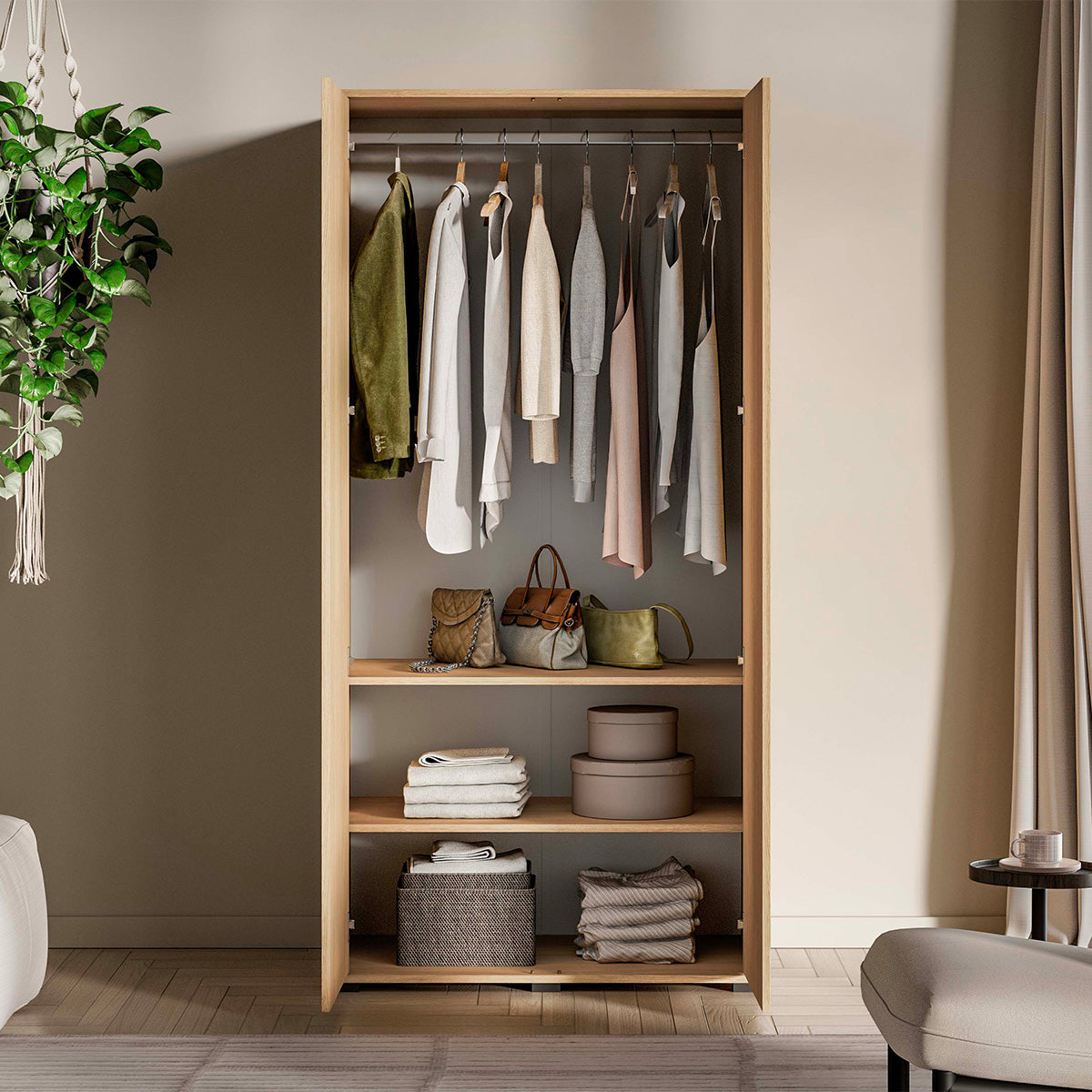 Armoire 2 portes Nila Bois - vue 2