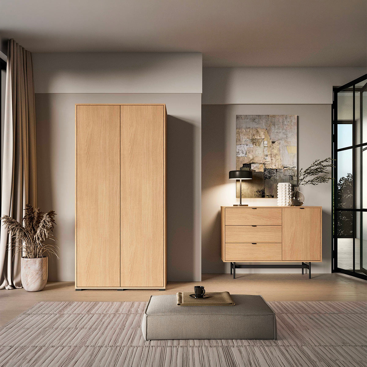 Armoire 2 portes Nila Bois - vue 4