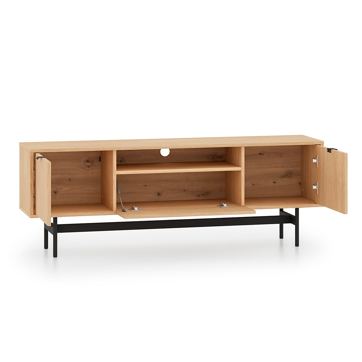Meuble TV 3 portes 150 cm Nila Bois - vue 8