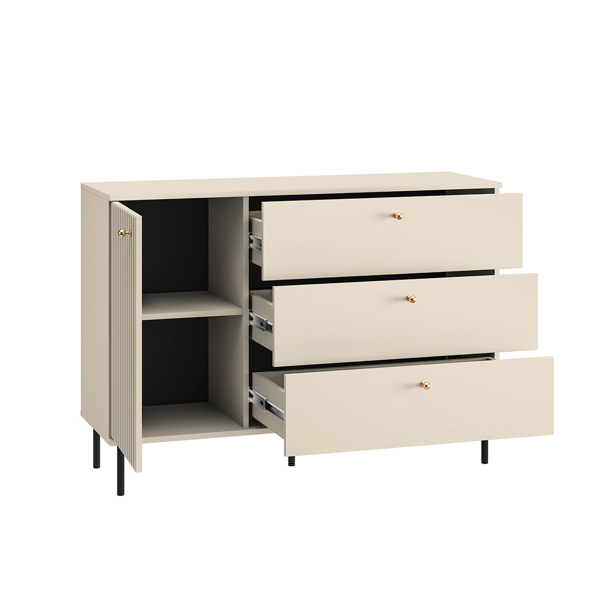 Buffet 1 porte 3 tiroirs Nova Cachemire - vue 2