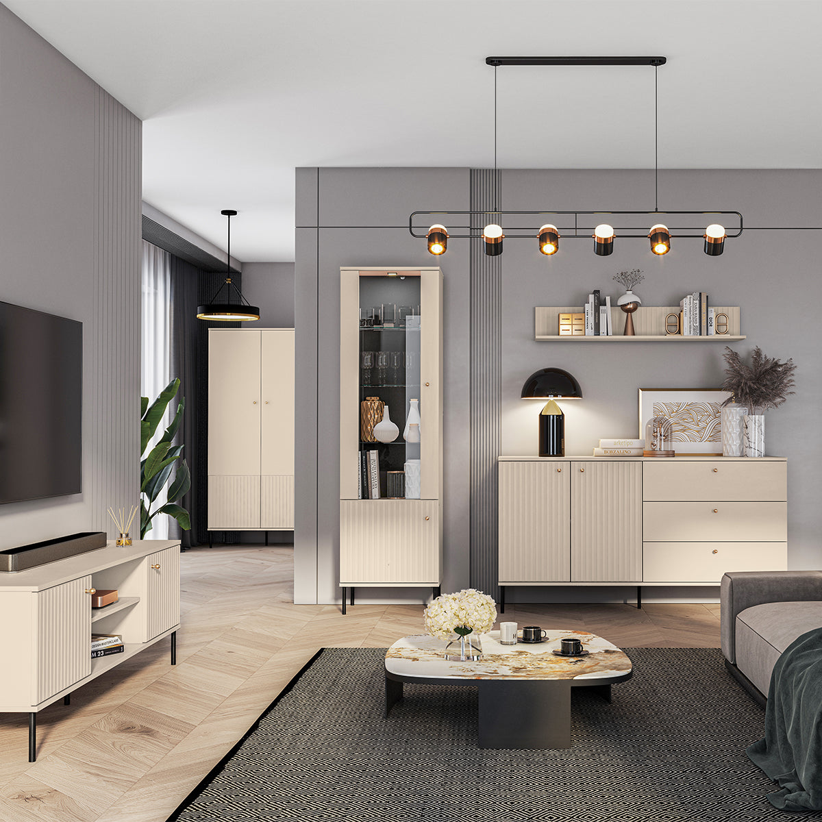 Buffet 2 portes 3 tiroirs Nova Cachemire - vue 4