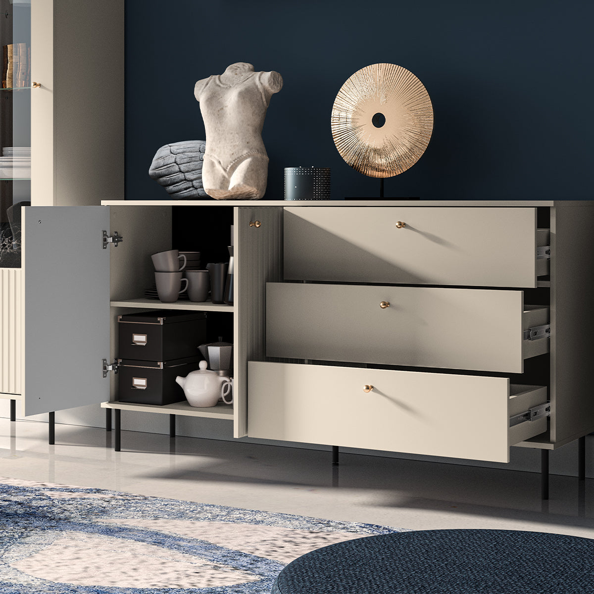 Buffet 2 portes 3 tiroirs Nova Cachemire - vue 3
