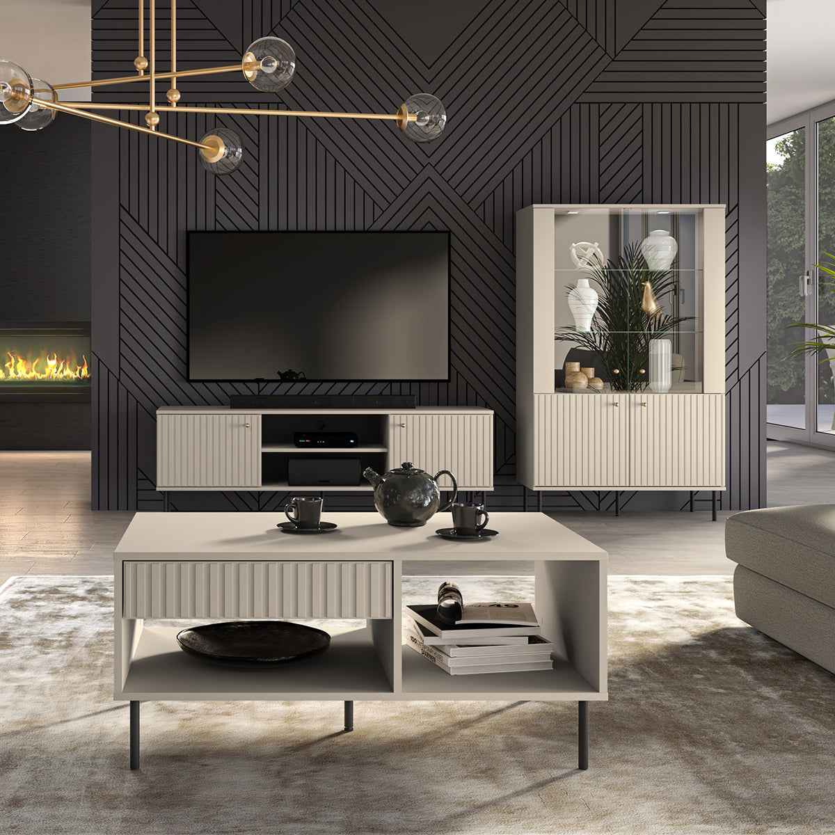 Meuble TV 2 portes 160 cm Nova Cachemire - vue 4