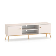 Meuble TV 2 portes 160 cm Olivia Cachemire et Doré