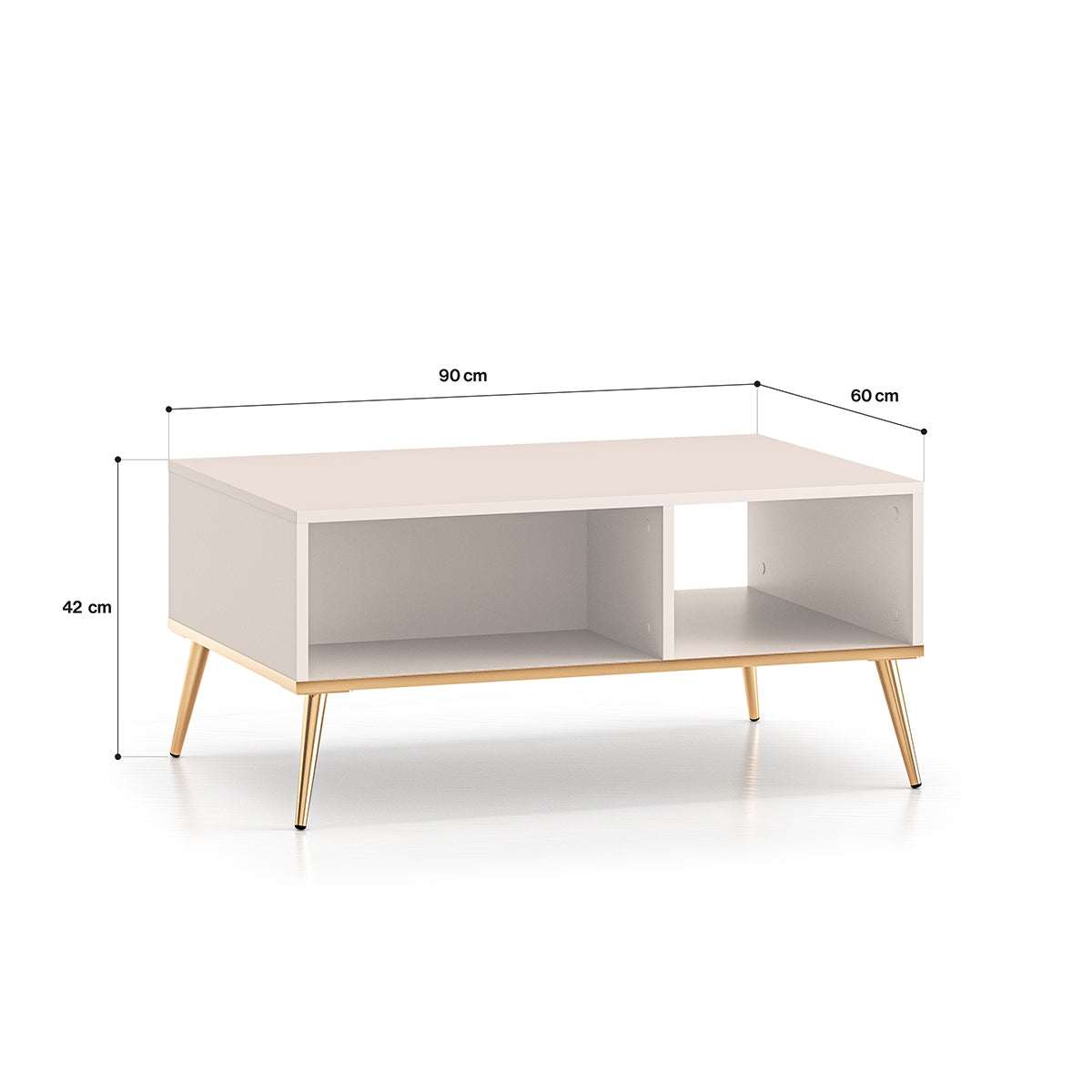 Table basse Olivia Cachemire et Doré - vue 4