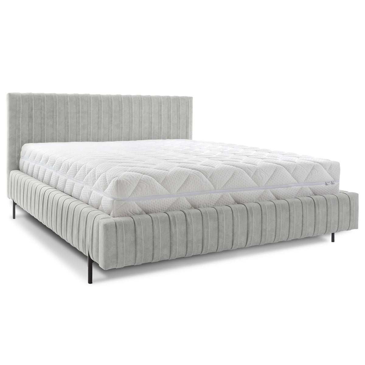 Lit coffre 160x200 sommier inclus Ori Gris