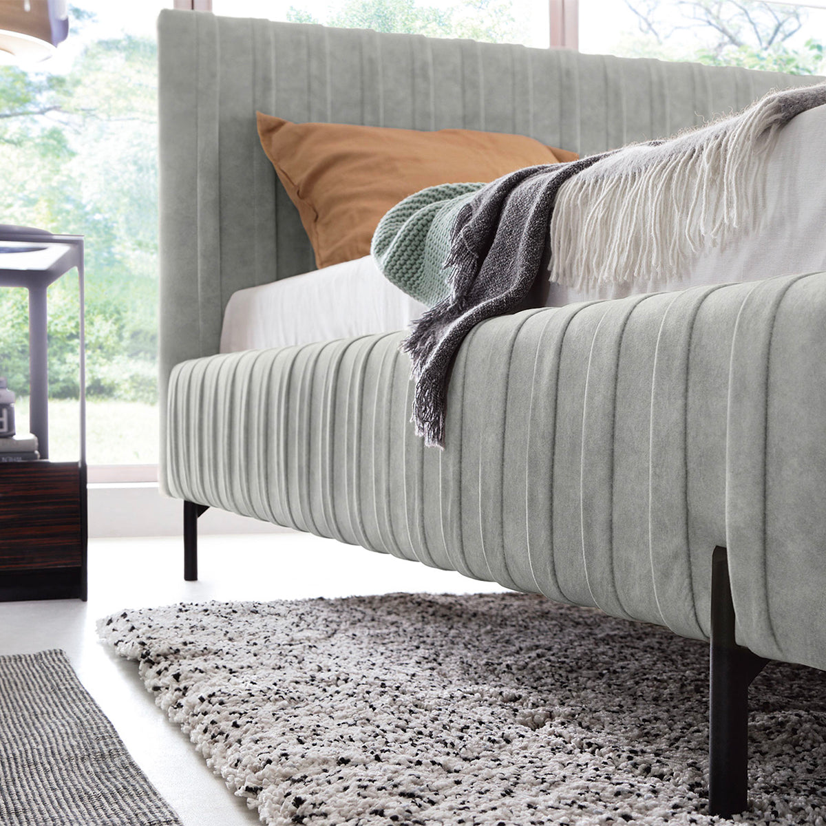 Lit coffre 180x200 sommier inclus Ori Gris - vue 5