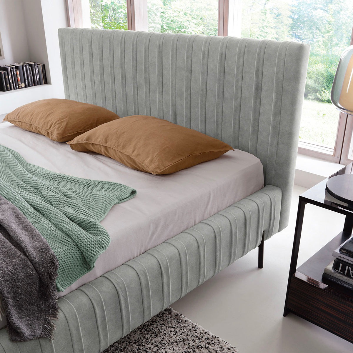 Lit coffre 160x200 sommier inclus Ori Gris - vue 5