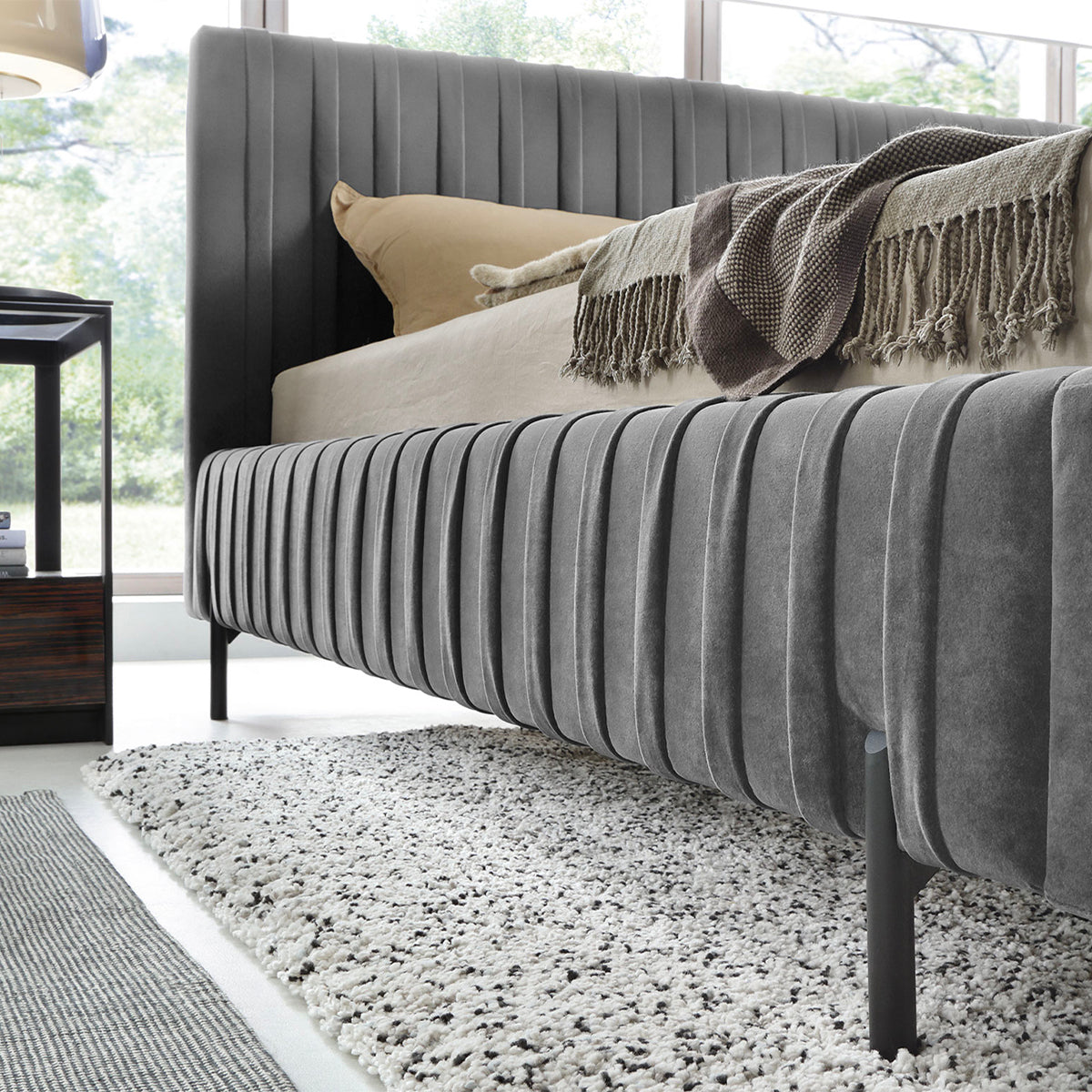 Lit coffre 180x200 sommier inclus Ori Gris foncé - vue 5