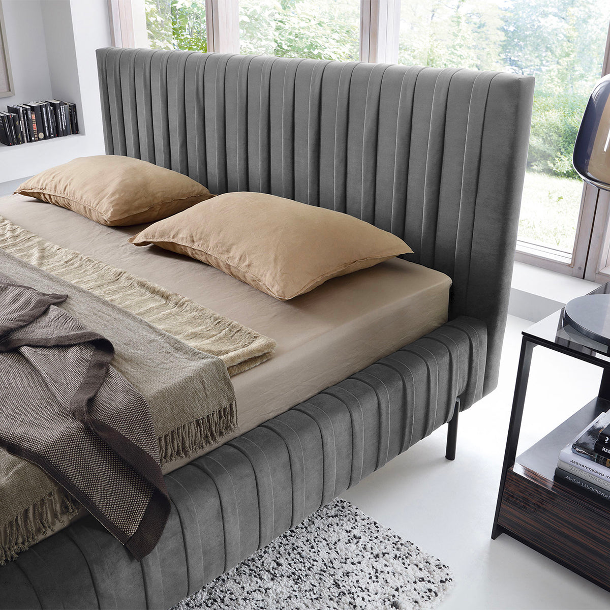 Lit coffre 160x200 sommier inclus Ori Gris foncé - vue 5
