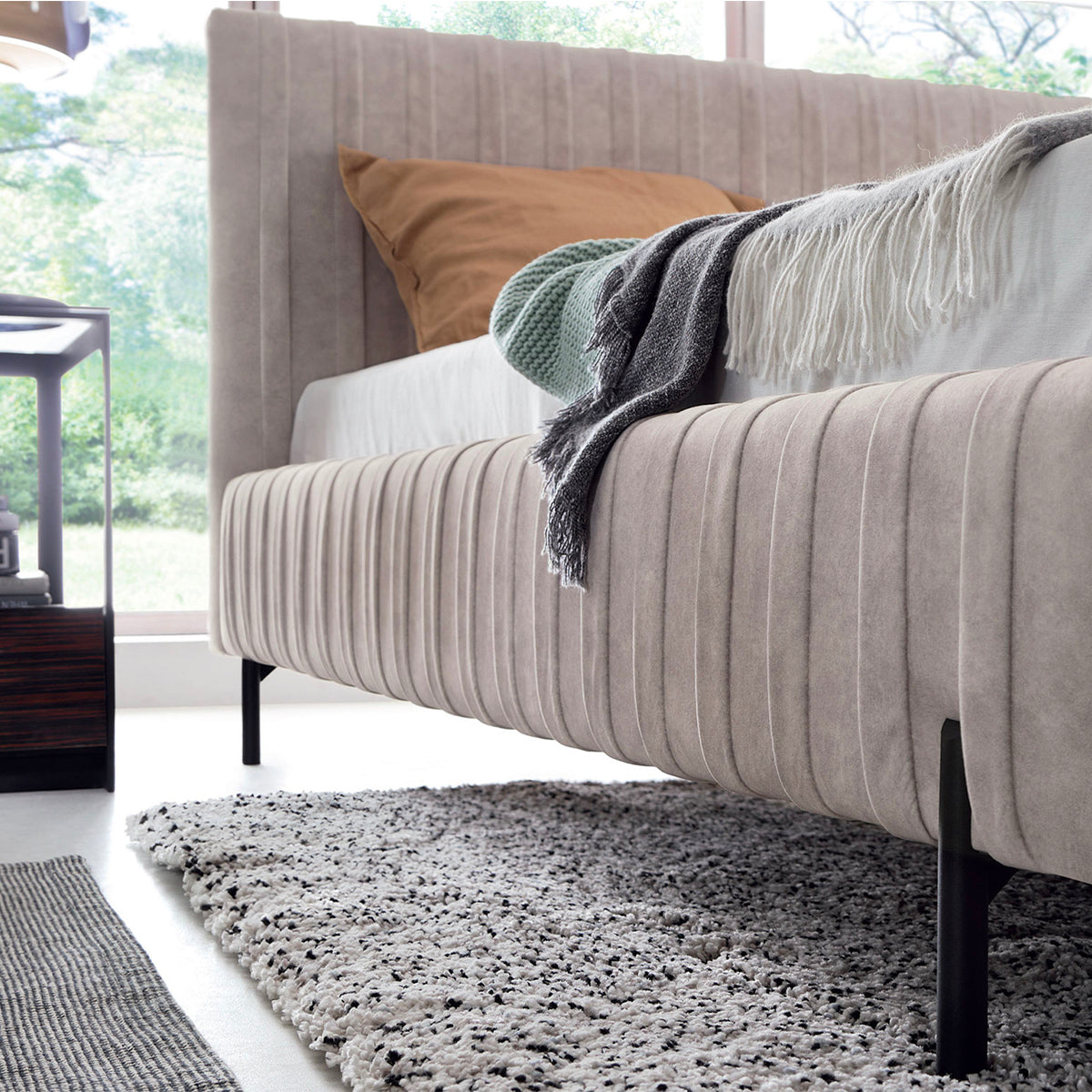 Lit coffre 160x200 sommier inclus Ori Beige - vue 4