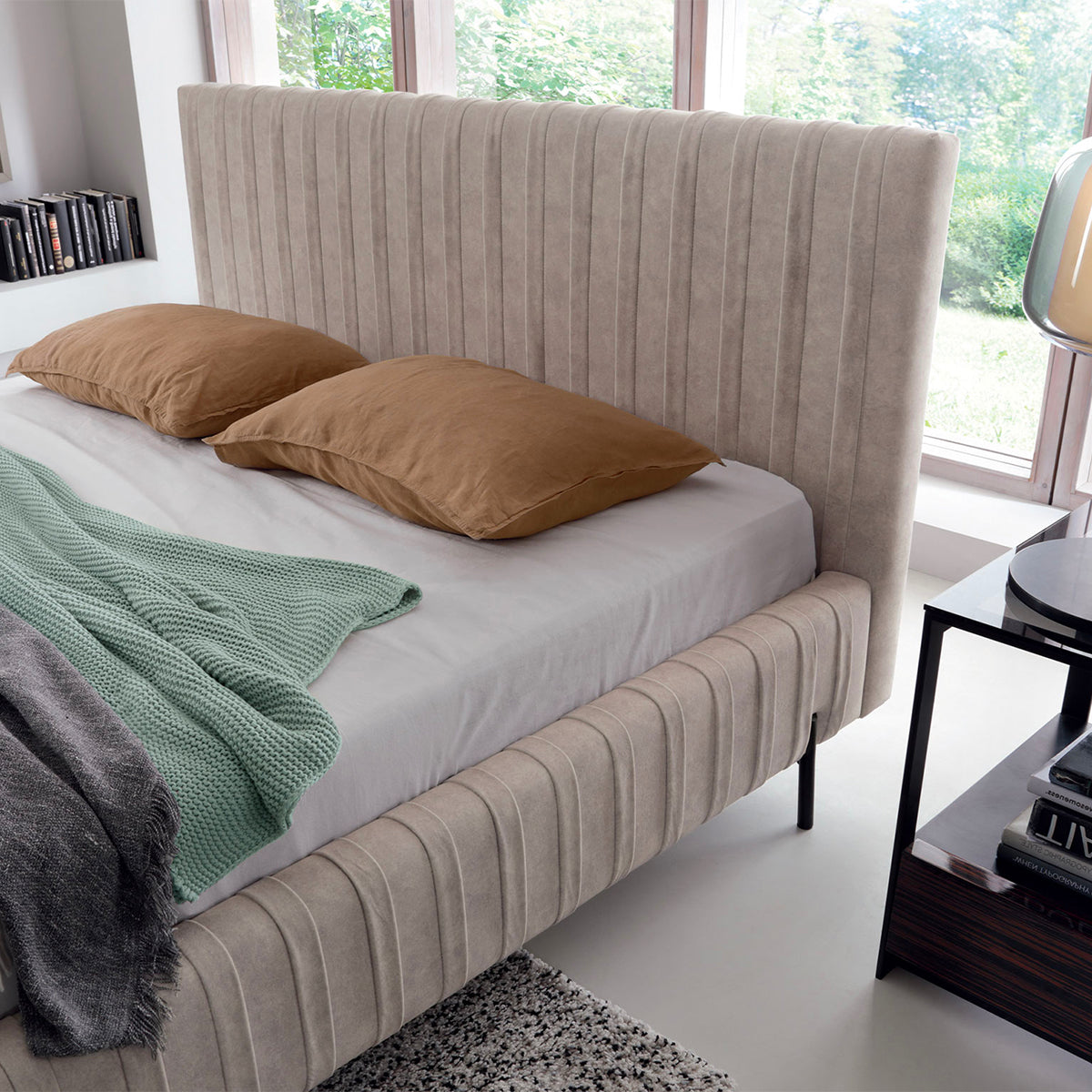 Lit coffre 160x200 sommier inclus Ori Beige - vue 5