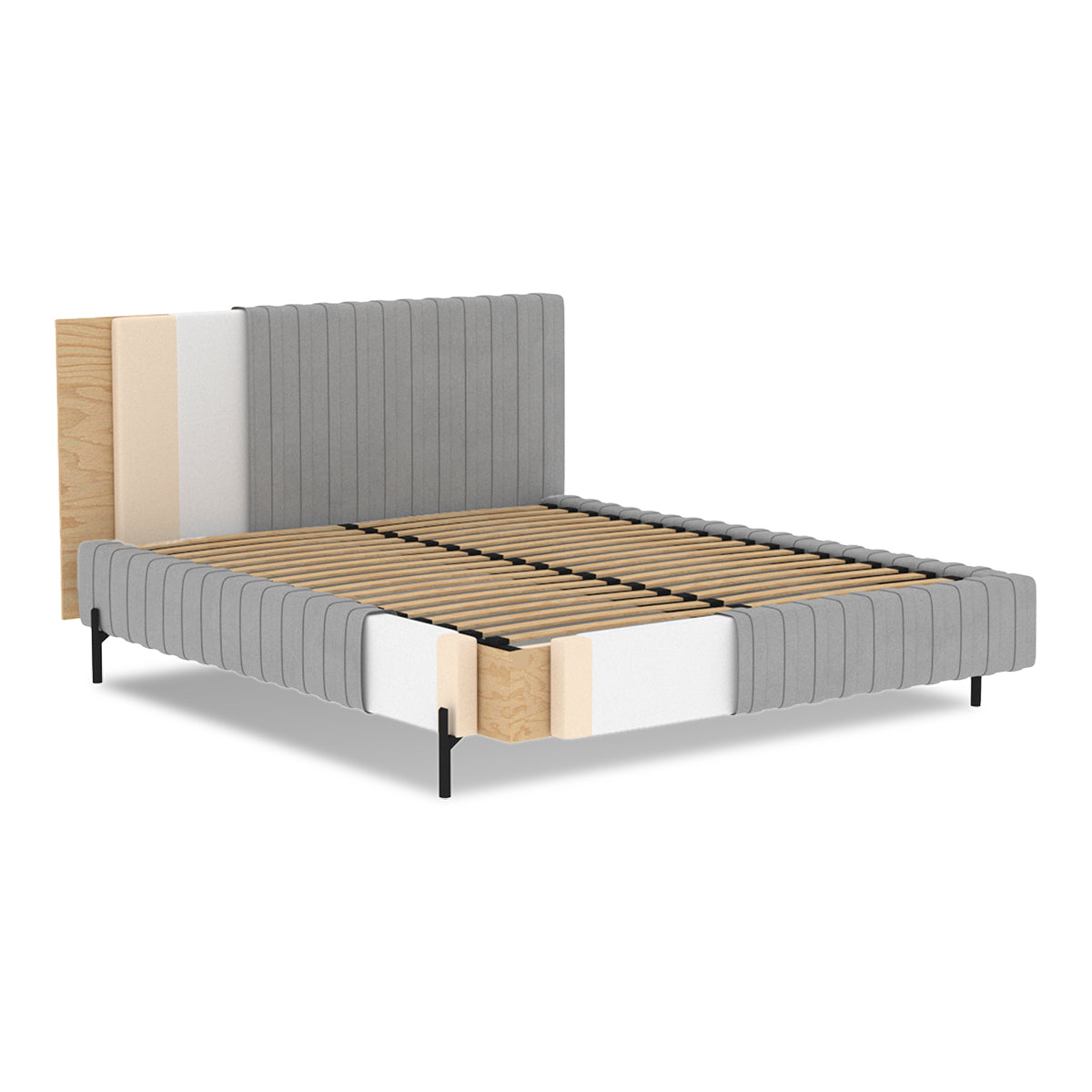 Lit coffre 160x200 sommier inclus Ori Gris - vue 6